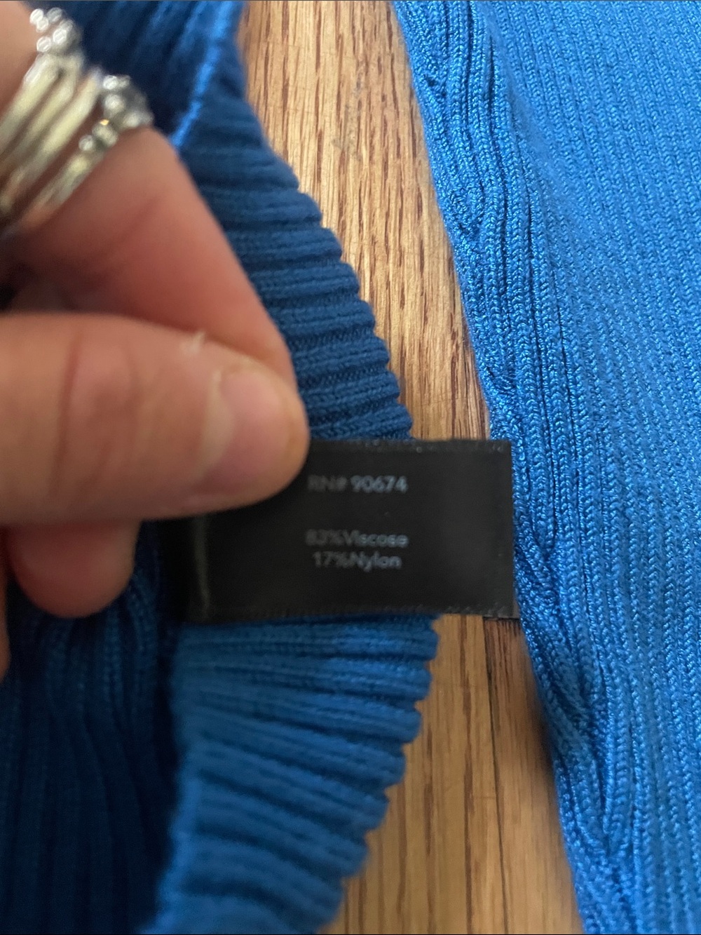 Boston Proper Bright Blue Ribbed Zip Cardigan - Picture 4 of 5